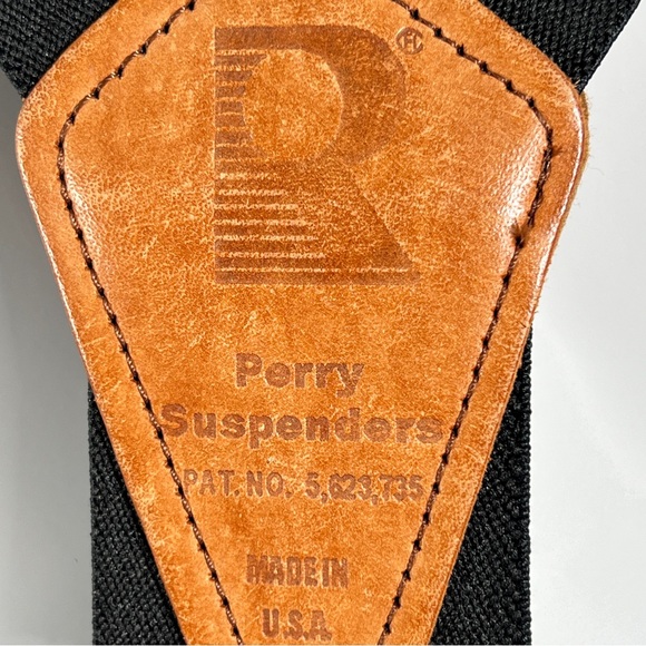 Perry Suspenders USA Men's Heavy Duty Hook On Belt Suspenders 48” Leather Patch - Picture 6 of 12